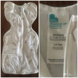 Love to Dream White and Gray Swaddle